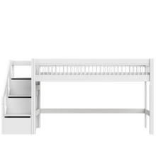 Indlæs billede til gallerivisning Halvhøj seng med trappe - Breeze
