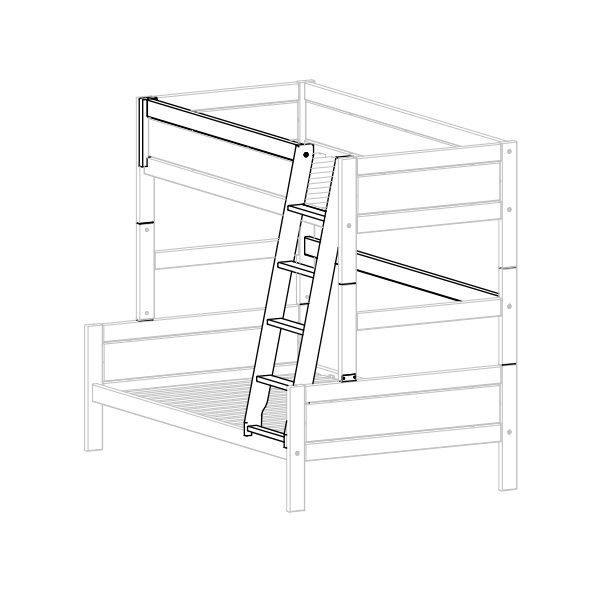 Ladder and parts for family bunkbed