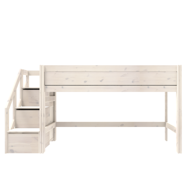 Semi-high bed with stepladder