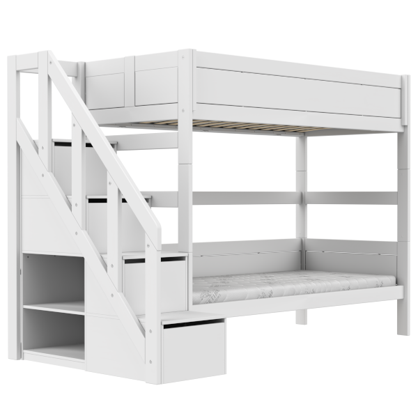 Bunk bed with stepladder 90x200 cm