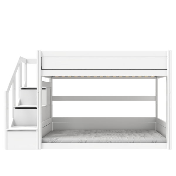 Low bunk bed with stairs