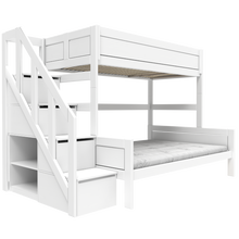 Load image into Gallery viewer, Family bunk bed with stepladder 140x200 cm
