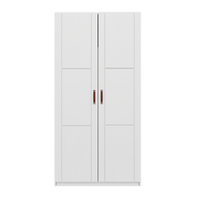Load image into Gallery viewer, Wardrobe with 2 doors, shelves and hanger bar, 100 cm
