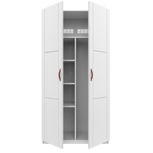 Load image into Gallery viewer, Wardrobe with 2 doors, shelves and hanger bar, 100 cm
