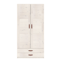 Load image into Gallery viewer, Gardrobeskab med 2 døre, hylder og skuffer, 100 cm
