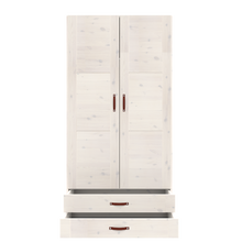 Load image into Gallery viewer, Wardrobe with 2 doors, shelves and drawers, 100 cm

