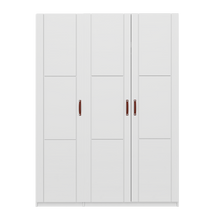 Indlæs billede til gallerivisning Garderobeskab med 3 døre, hylder og bøjlestang, 150 cm

