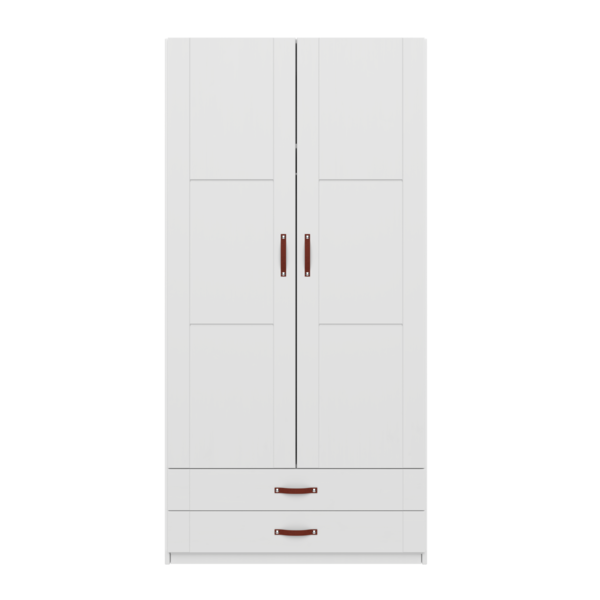 LIFETIME Kidsrooms Hvid Garderobeskab med bøjlestang og skuffer, 100 cm