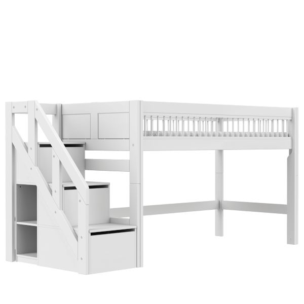 LIFETIME Kidsrooms Bed Halvhøj seng med trappe - Breeze