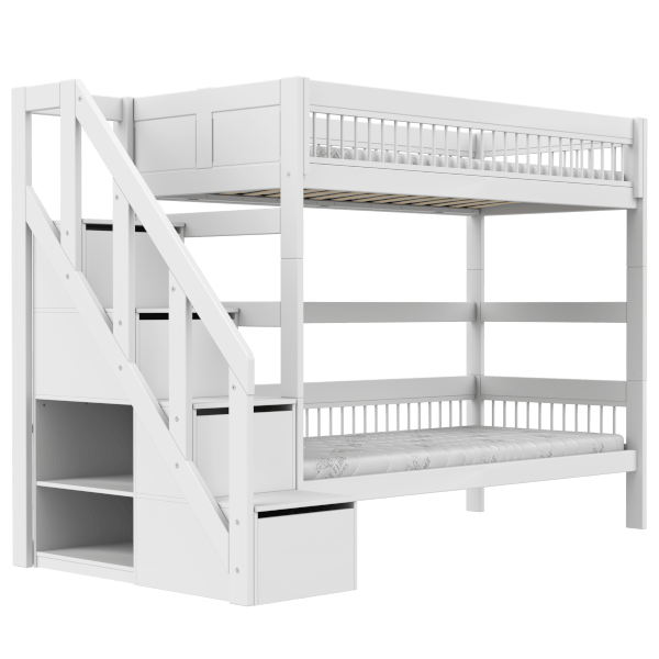 LIFETIME Kidsrooms Bed Standard (16) Køjeseng med trappe 90x200 cm - Breeze