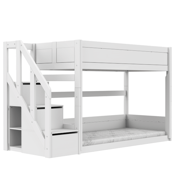 LIFETIME Kidsrooms Bed Hvid / Standard (16) Lav køjeseng med trappe