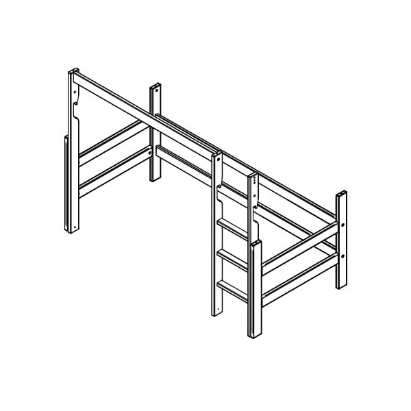 LIFETIME Kidsrooms Rebuild Part Ramme og lige stige til mellemhøj seng