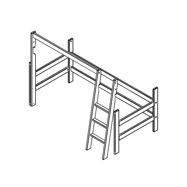 LIFETIME Kidsrooms Rebuild Part Ramme og skrå stige til mellemhøj seng
