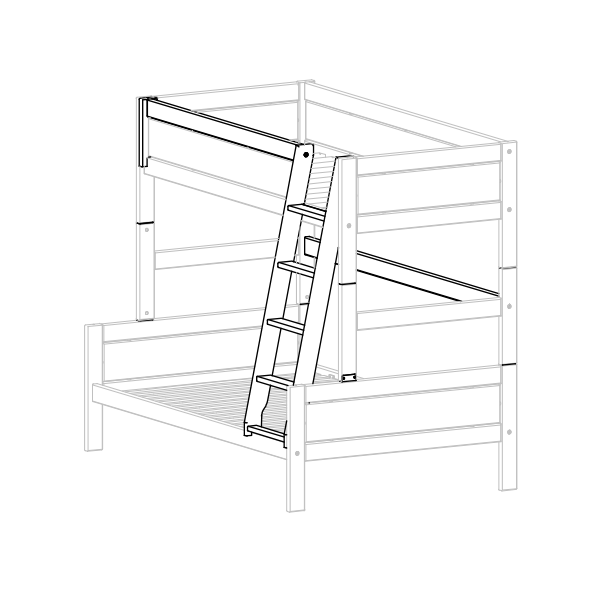 LIFETIME Kidsrooms Rebuild Part Hvid / 90/120 cm Stige og dele til familiekøjeseng