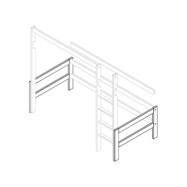 Middle headboard for high bed