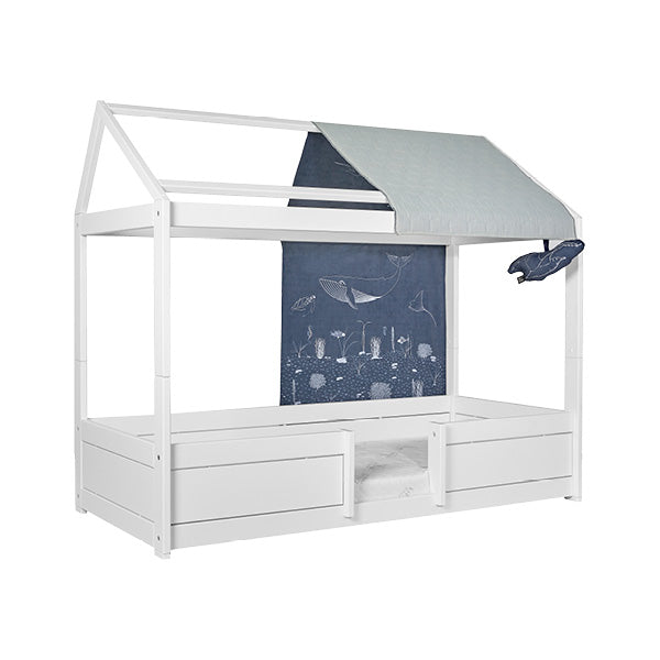 Play curtain and fabric roof for house bed - Ocean Life
