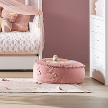 Load image into Gallery viewer, Pink pouf with butterflies - Butterflies
