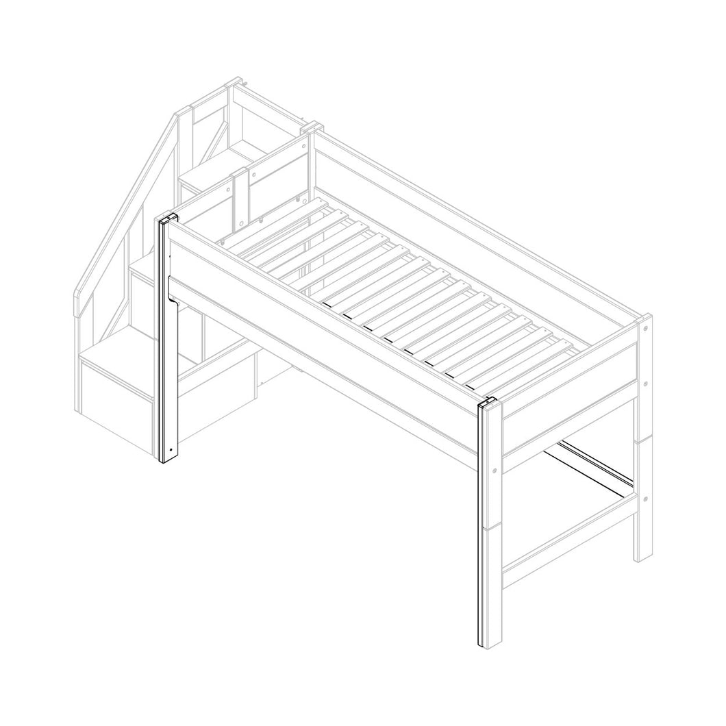 LIFETIME Kidsrooms Rebuild Part Hvid Dele til halvhøjseng med indgang fra siden