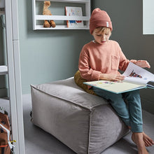 Indlæs billede til gallerivisning LIFETIME Kidsrooms Pouf Puf - Grå velour
