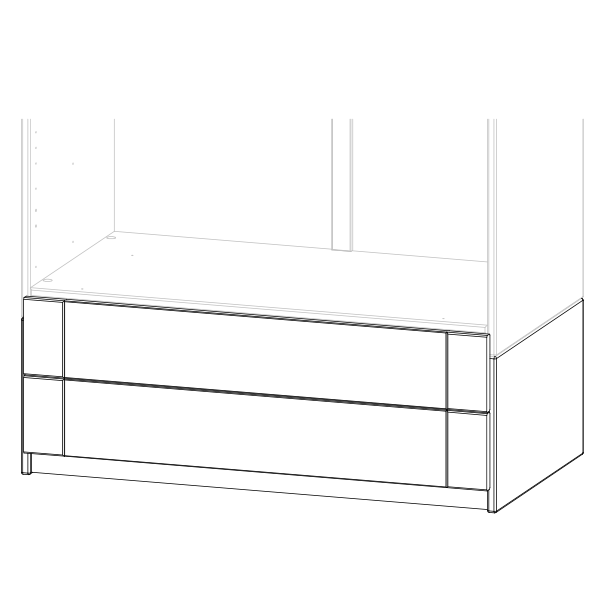 LIFETIME Kidsrooms Wardrobe Skabssokkel med 2 skuffesæt 100 cm