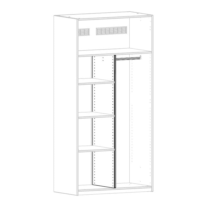 LIFETIME Kidsrooms Wardrobe Hvid / Lavt placeret Skillevæg til garderobebase 100 cm